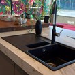Bacha Cocina Doble Pileta Hafele Magnum Cuarzo C/ Escurridor