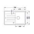 Bacha Cocina Simple Pileta Hafele House Cuarzo C/ Escurridor