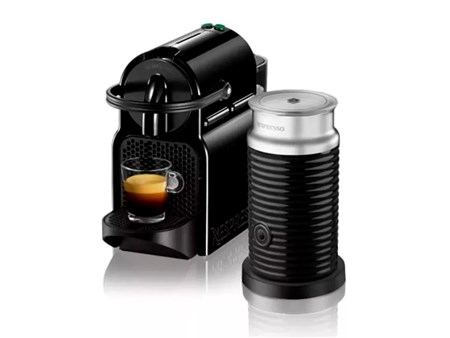 Cafetera Nespresso Inissia Negro + Espumadera Aeroccino