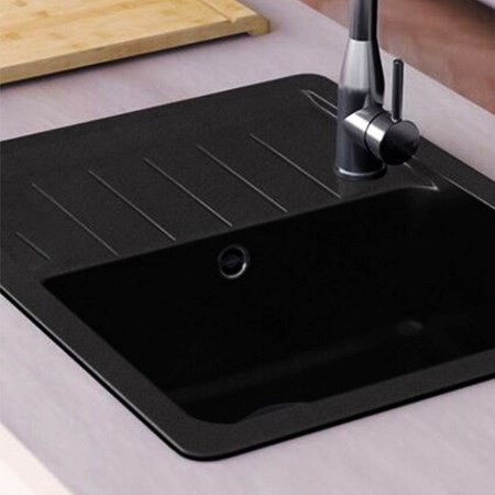 Bacha Cocina Simple Pileta Hafele House Cuarzo C/ Escurridor